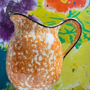 VINTAGE STANGL Town and Country Honey Sponge Ware Pitcher 7-1/2"H